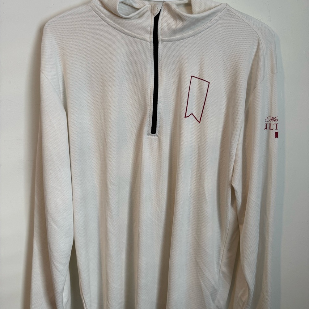 White Half-Zip Men's Hoodie